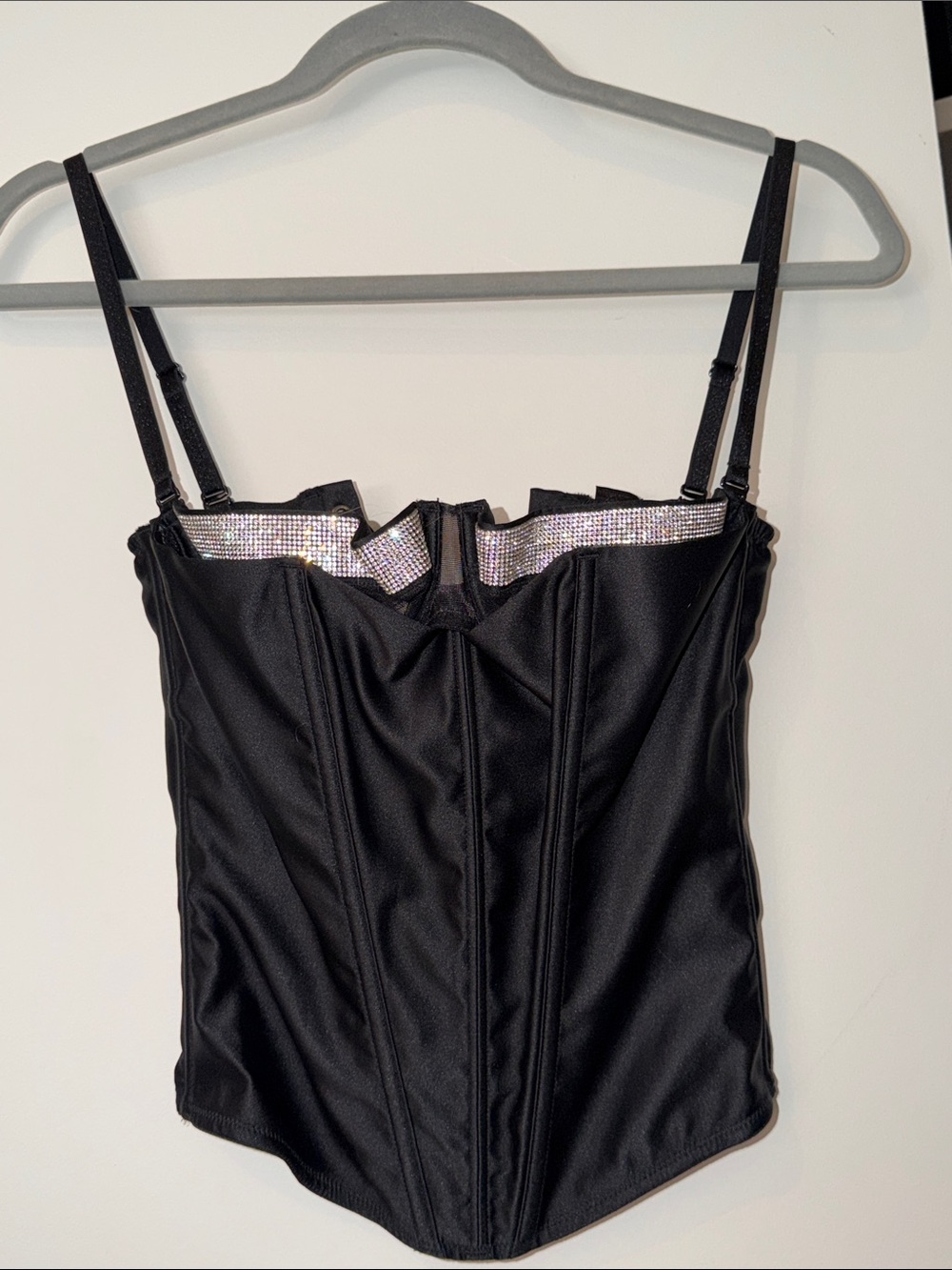Victoria's Secret Black Bustier with Crystal Trim